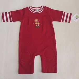 Le Top Baby Boys Coverall Christmas Reindeer Sz 3M